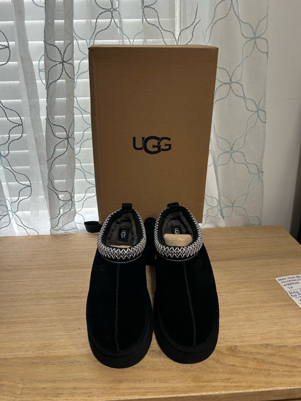 UGG Black Suede women’s Tazman with Patterned Cuff